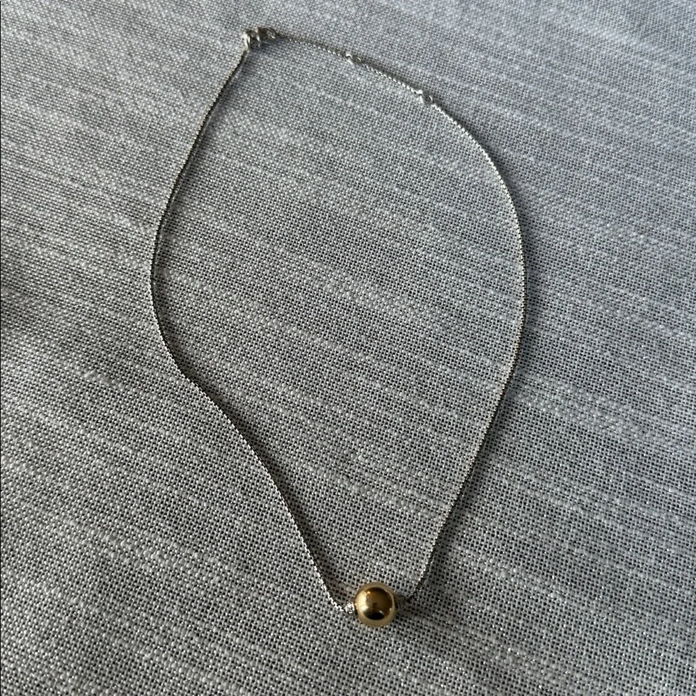 David Yurman Solari necklace sterling silver with 18k ball and diamonds - Picture 6 of 10